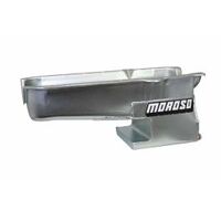 MOROSO OIL PAN, SBC 86-UP WITH 1 PIECE SEAL PASSENGER SIDE DIP STICK, CHEVY II