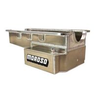 MOROSO OIL PAN, FORD 351W, ROAD RACE BAFFLED, BILLET END SEALS, FRONT SUMP, ALUMINUM, 8 INCH DEEP