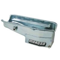 MOROSO OIL PAN, SBC PRE- 80 DRIVER'S SIDE DIPSTICK, CIRCLE TRACK, INSPECTION BUNG, 7.5 IN. DEEP