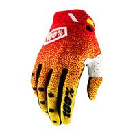 100% Ridefit Yellow/Red Gloves