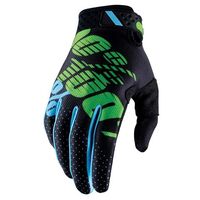 100% Ridefit Black/Lime Gloves