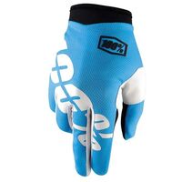 100% iTrack Cyan Gloves