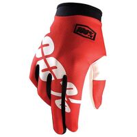 100% iTrack Fire Red Gloves