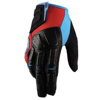 100% Simi MTB Red/Cyan Gloves