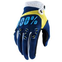 100% Airmatic Yellow/Navy Gloves