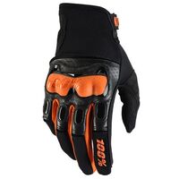 100% Derestricted Black/Orange Gloves
