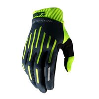 100% Ridefit Fluo Yellow/Charcoal Gloves