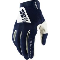 100% Ridefit Navy/White Gloves