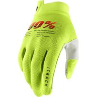 100% iTrack Fluo Yellow Youth Gloves