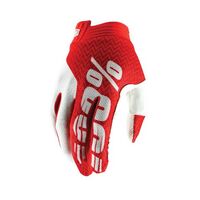 100% iTrack Red/White Gloves