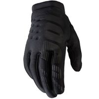100% Brisker Black/Grey Youth Gloves