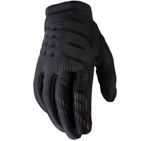 100% Brisker Black/Grey Gloves