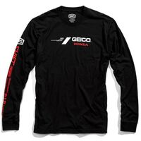 100% Geico Honda Raceday Black Long Sleeve T-Shirt