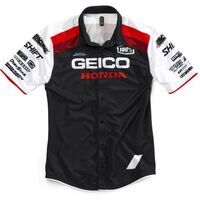 100% Geico Honda Black Approach Pit Team Shirt