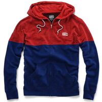 100% Arvius Red/Navy Zip Hoodie