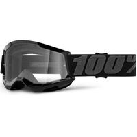 100% Strata2 Youth Goggle Black Clear Lens