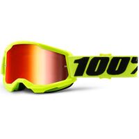 100% Strata2 Youth Goggle Yellow Mirror Red Lens