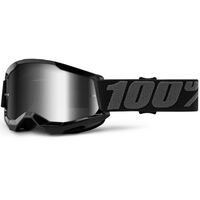 100% Strata2 Youth Goggle Black Mirror Silver Lens