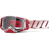 100% Armega Goggle Oversized Deep Red Clear Lens