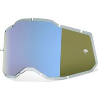 100% Racecraft2, Accuri2 & Strata2 Injected Mirror Blue Lens