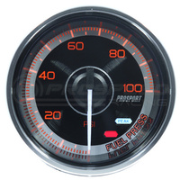 Prosport 52mm Crystal Series Fuel Pressure Gauge - Amber/White