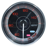 Prosport 52mm Crystal Series Oil Temperature Gauge - Amber/White