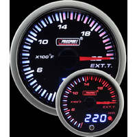 Prosport 52mm JDM Series Exhaust Gas Temperature (EGT) Gauge - Amber/White