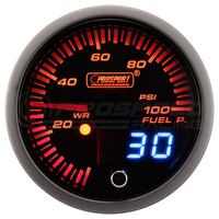 Prosport 52mm JDM Series Fuel Pressure Gauge - Amber/White