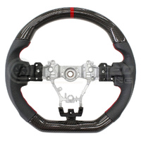 PSR D Shape Steering Wheel Leather/Carbon w/Red Stitching for Subaru WRX/STI 15-21