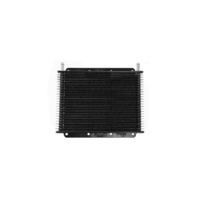 Trans Oil Cooler - 280 x 200 x 19mm (3/8" Hose Barb) Black Powder Coat