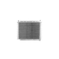 PWR Trans Oil Cooler - 280 x 200 x 19mm (-6 AN fittings) suits 9" SPAL Fan, Temp Switch Boss