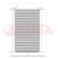 PWR Engine Oil Cooler - Plate and Fin 280 x 423 x 37mm (48 Row)