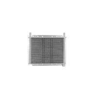 PWR Trans Oil Cooler - 280 x 200 x 19mm (1/2" Hose Barb) suits 9" SPAL Fan, Temp Switch Boss