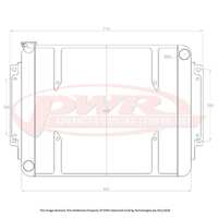 PWR 55mm Crossflow Radiator for Holden HT-HG V8 69-71) w/ 16" SPAL Fan Mounts