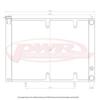 PWR 55mm Crossflow Radiator for Nissan Skyline R33 GTR+GTST/R34 GTT 95-02) w/ 16" SPAL Fan Mounts