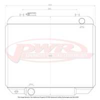 PWR 55mm Radiator for Ford Galaxie V8 64-68)
