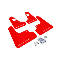 Rally Armor for EVO X RED UR Mud flap White logo 08-17 