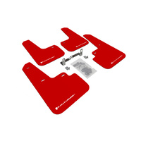 Rally Armor for Mitsubishi Mirage Red Mud Flaps White Logo 2013+