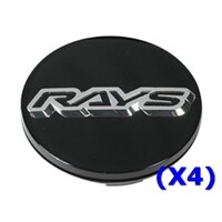 RAYS No.1 VR CAP MODEL-03 BK/Chrome (a set of 4 caps)