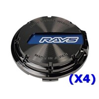 RAYS No.16 GL CAP BK-Chrome/BL (a set of 4 caps)