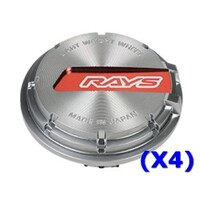 RAYS No.63 GL CAP SL/RED ((a set of 4 caps)