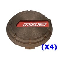 RAYS No.64 GL CAP BR/RD (a set of 4 caps)