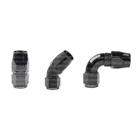 Raceworks Cutter Hose Fitting Straight 45 Degree RWF-102-08BK