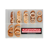 Raceworks Copper Washer Kit 10 Of Each Size 8mm To 18mm (70Pc)  RWF-179-KIT