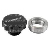 Raceworks Weld On Steel Diff Filler With Black Aluminium Male Cap 1In  RWF-461-S-ABK