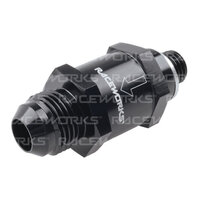 Raceworks One Way Valve M12X1.5 To AN-6 AN-8 RWF-612-08BK