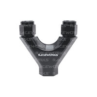 Raceworks Y Block 2X Female Swivels 1X O-Ring Port  RWF-939-06-08BK