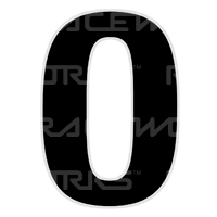 Raceworks Raceworks 28cm Black Number 0 CAMS Approved  RWM-026-0