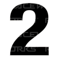 Raceworks Raceworks 28cm Black Number 2 CAMS Approved  RWM-026-2