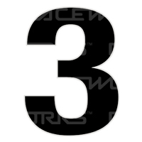 Raceworks Raceworks 28cm Black Number 3 CAMS Approved  RWM-026-3